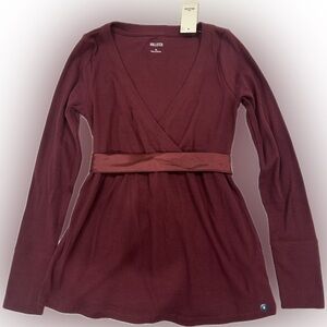 Hollister Wrap Front Baby Doll Top